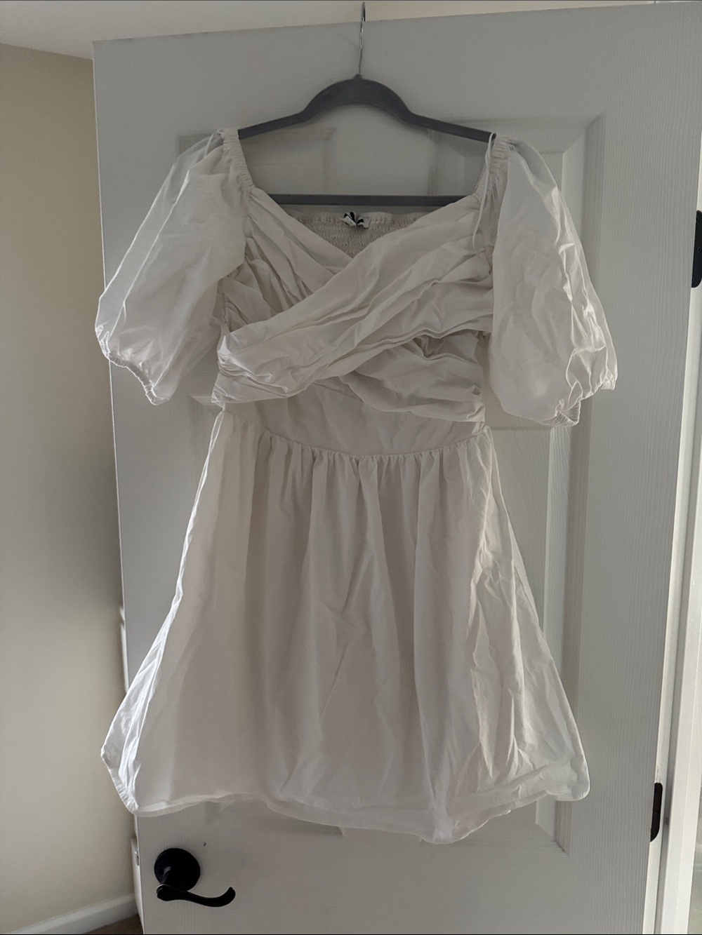Express White Puff Sleeve Mini Dress M